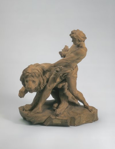 Athlet mit einem Löwen, 1737 (Terrakotta) von Edmé Bouchardon